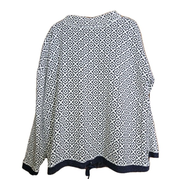 Talbots Tops - Talbots XL Blue Floral Cotton Pullover Top Bateau Neck Coastal Preppy